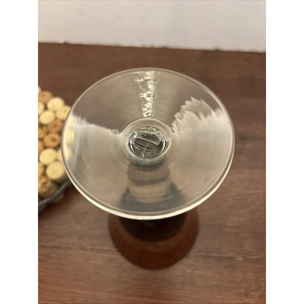 Pier 1 Canyon Stripe Hand Blown Tri Color Glass Wine Water‎ Goblet